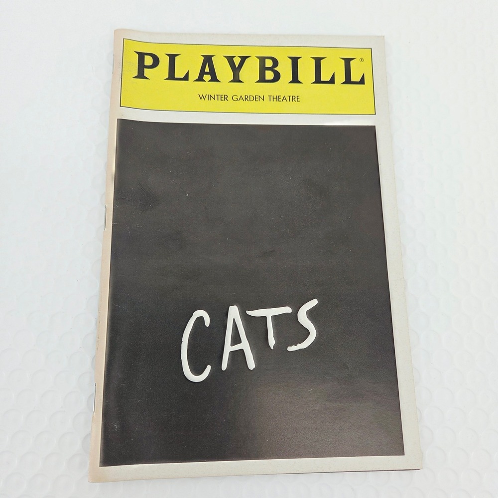 Cats Playbill Winter Garden Theatre 1984 w/ 2 Cast Substitution Slips Vintage